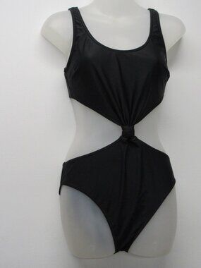 Abercrombie & Fitch Black Knot Open Sides Back Monokini One Piece Swim Suit sz S
